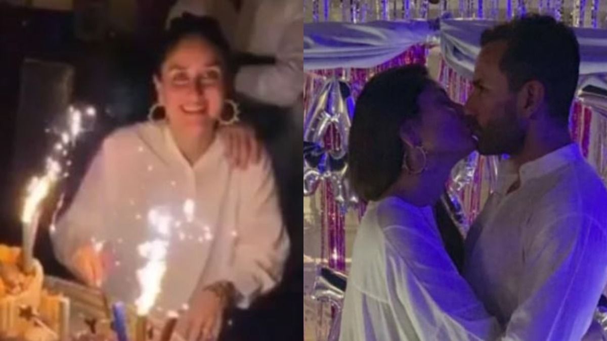 Kareena Kapoor Kisses Husband Saif As She Rings In Her 39th Birthday! See Pictures...