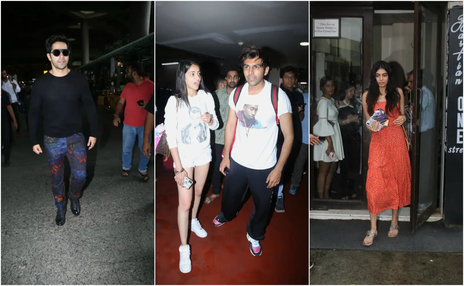 Spotted: Varun Dhawan Looks Cool At The Airport, Kartik Aaryan And Ananya Pandey Returns From Lucknow