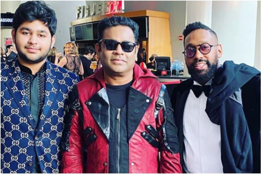 AR Rahman poses With PJ Morton Of Maroon 5 at Grammy's 2020