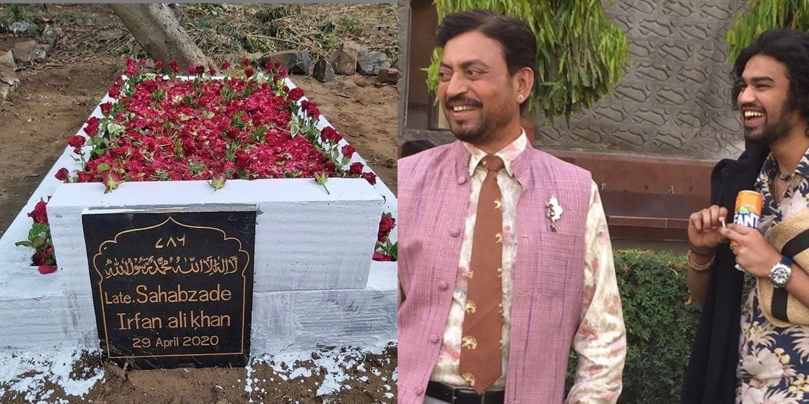 Irrfan Khan's Son Babil Shares Post Of His Father's Grave, Painted And Decked Up With Roses