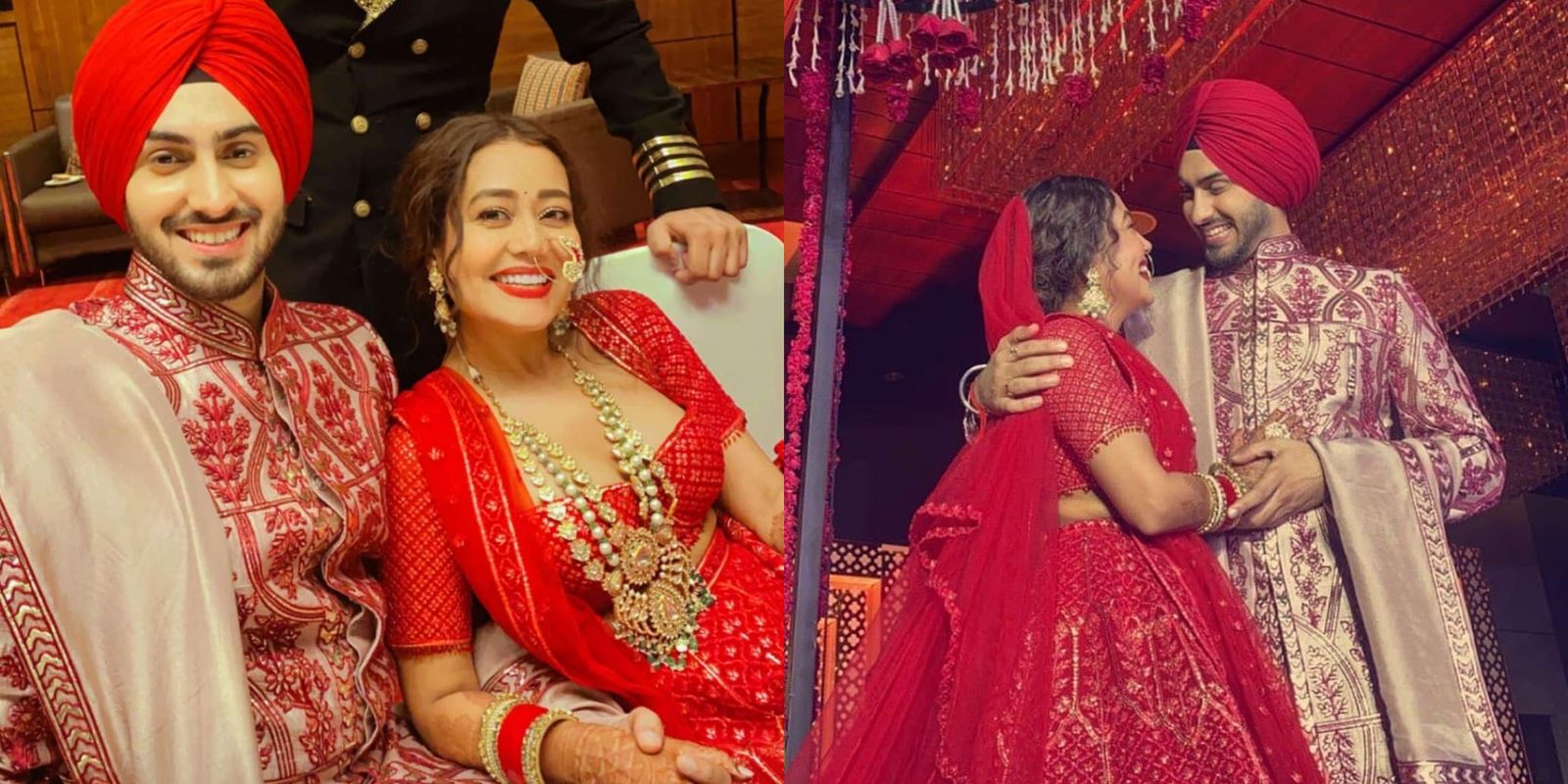 Neha Kakkar And Rohanpreet Singh Have Dreamy Wedding Reception, Couple Croons Nehu Da Vyah Together; Watch Videos