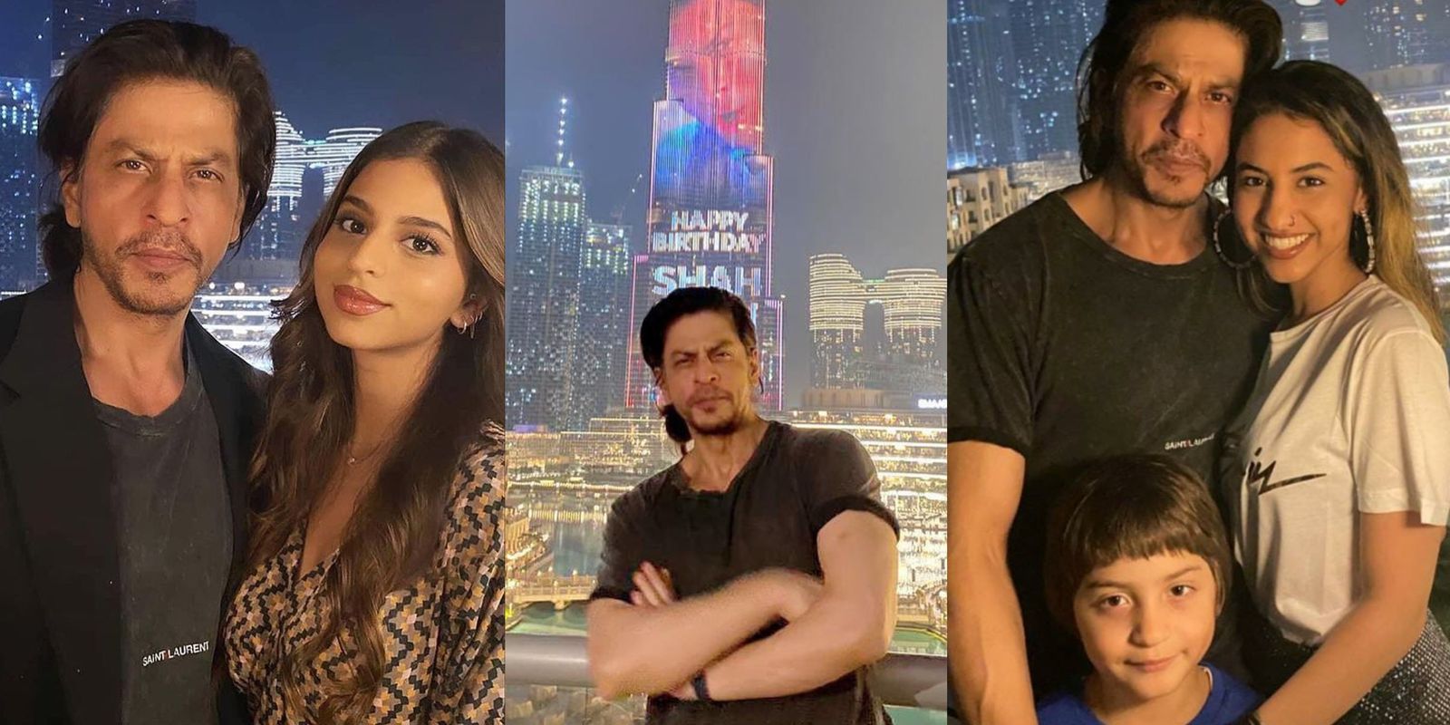 Shah Rukh Khan Celebrates 55th Birthday At Burj Khalifa With Suhana, AbRam; Karan Johar Shares A Sneak Peek
