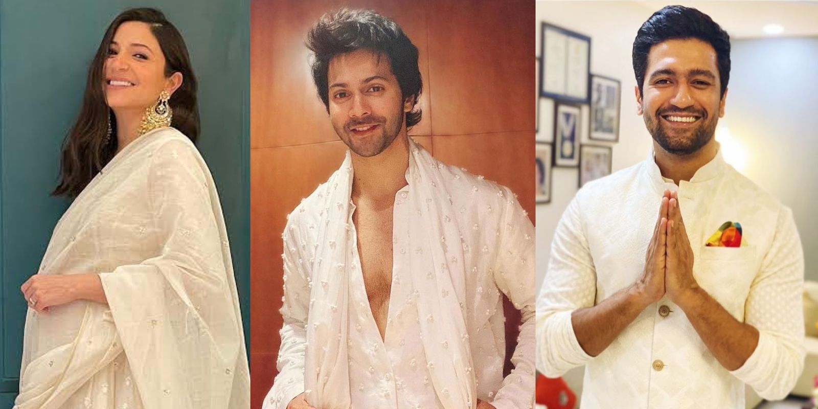 Happy Diwali: Anushka, Varun And Vicky Look Ethereal In White; Sidharth Malhotra Is Glad To Be Back Home