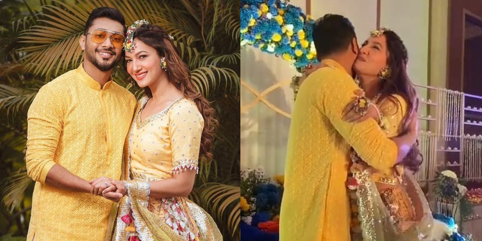 Gauahar Khan & Zaid Darbar Begin Wedding Festivities By Twinning In Yellow For Their Traditional Chiksa Ceremony