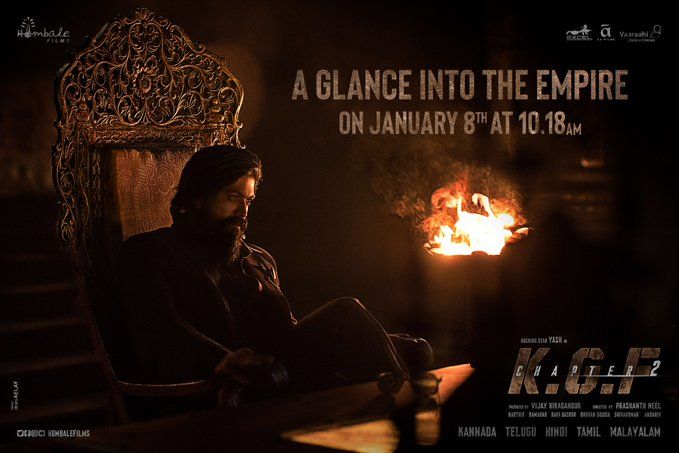 KGF: Chapter 2: New Poster Has Yash Sitting On The Coveted Throne, Makers Reveal The  Date And Time Of Teaser Release