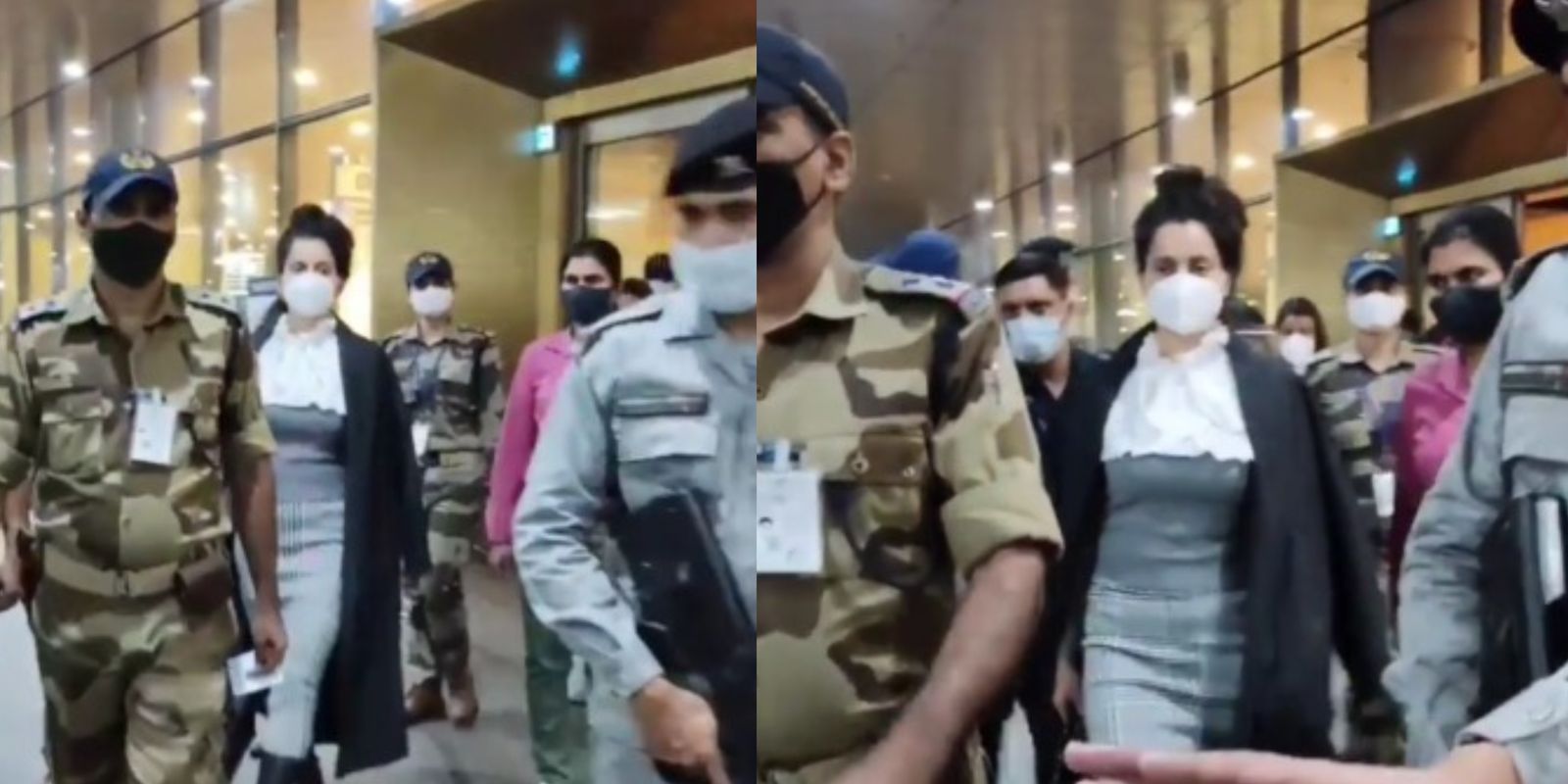 Kangana Ranaut Returns To Mumbai In Style With Sister Rangoli Chandel And Extra Security; Watch