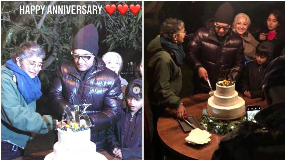 आमिर खान ने पत्नी किरण के लिए एनिवर्सरी पर गाया गाना; बच्चों इरा और आज़ाद के साथ काटा केक! 
