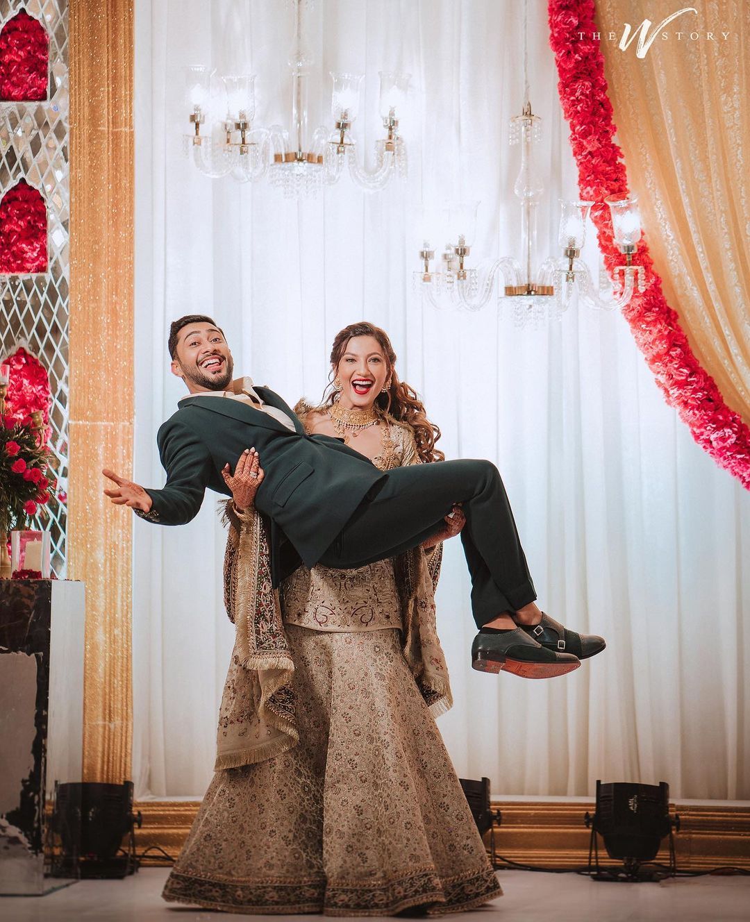 Gauahar Khan Literally Swept Husband Zaid Darbar Off His Feet At Their Walima And Fans Are Loving It! See Pictures