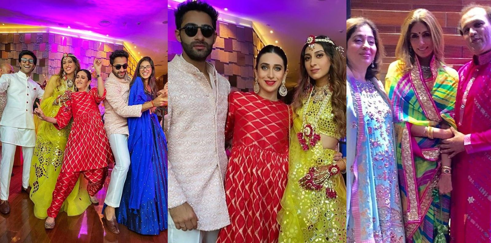 Armaan Jain-Anissa Malhotra Wedding: Couple Dance With Karisma Kapoor, Pose On Their Sangeet Night! See Pics And Videos...