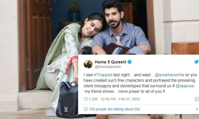 Bollywood Reviews Thappad: Rajkummar Calls Taapsee Pannu A Force To Reckon With, Huma Qureshi Wept; Read All Tweets