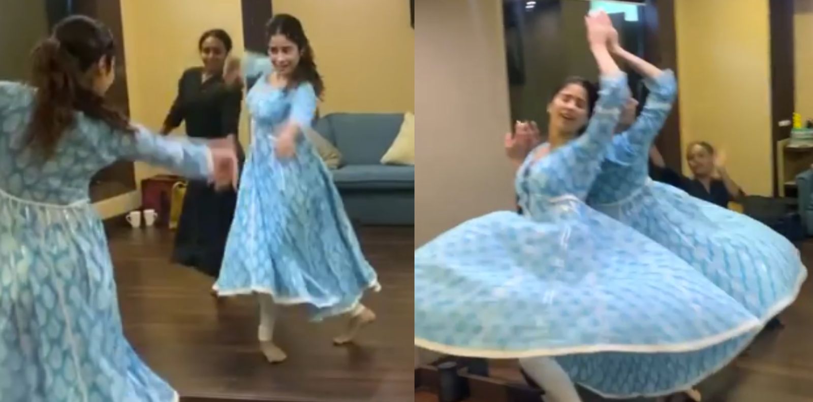 Watch: Janhvi Kapoor Dances To ‘Piya Tose Naina Laage Re’, Loses Balance In The End And Compensates It With Drama!