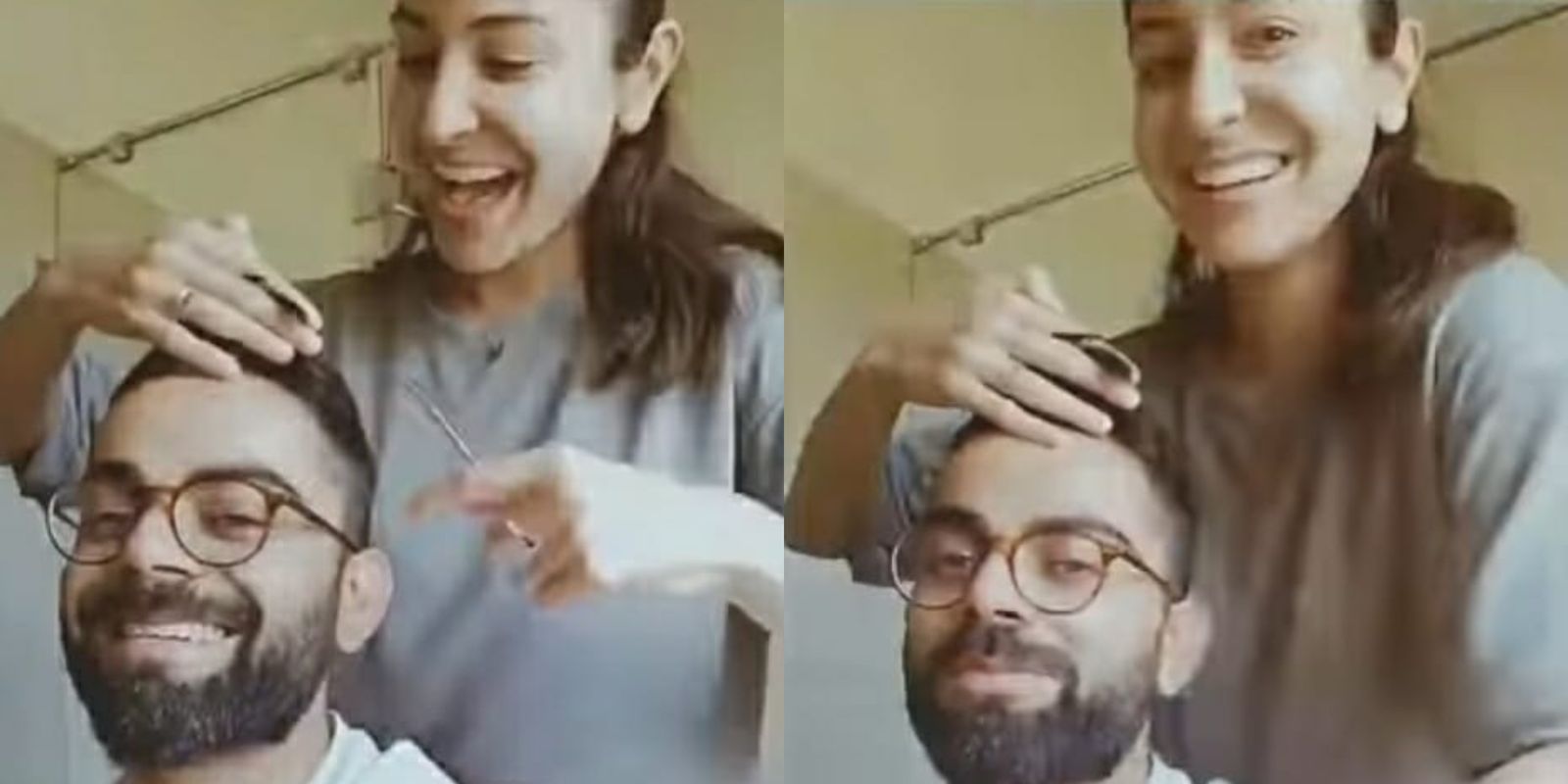 Anushka Sharma Turns Hairstylist For Husband Virat Kohli During Self-Quarantine; Gives Him A Haircut With Kitchen Scissors