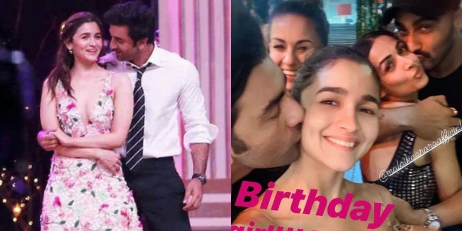 Ranbir Kapoor Gives Birthday Girl Alia Bhatt A Peck On The Cheek; Malaika-Arjun Tag Along For A Double Date