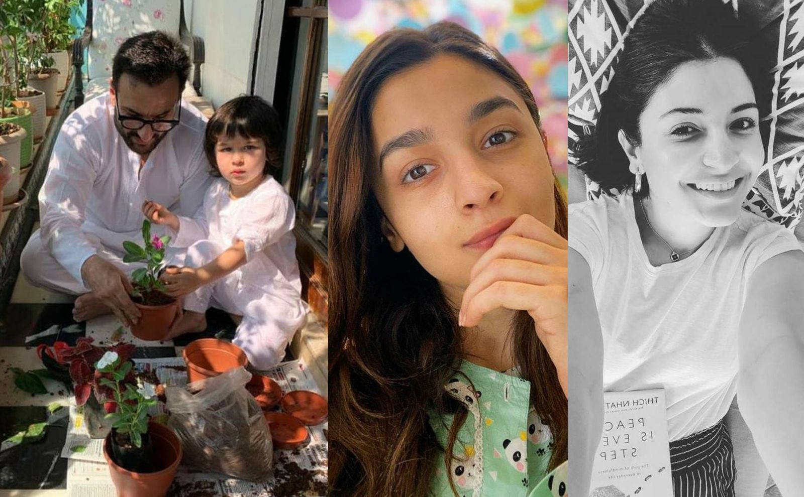 Janata Curfew: Saif Ali Khan And Taimur Spend The Day Gardening; Alia Bhatt, Anushka Sharma Share Gorgeous Selfies