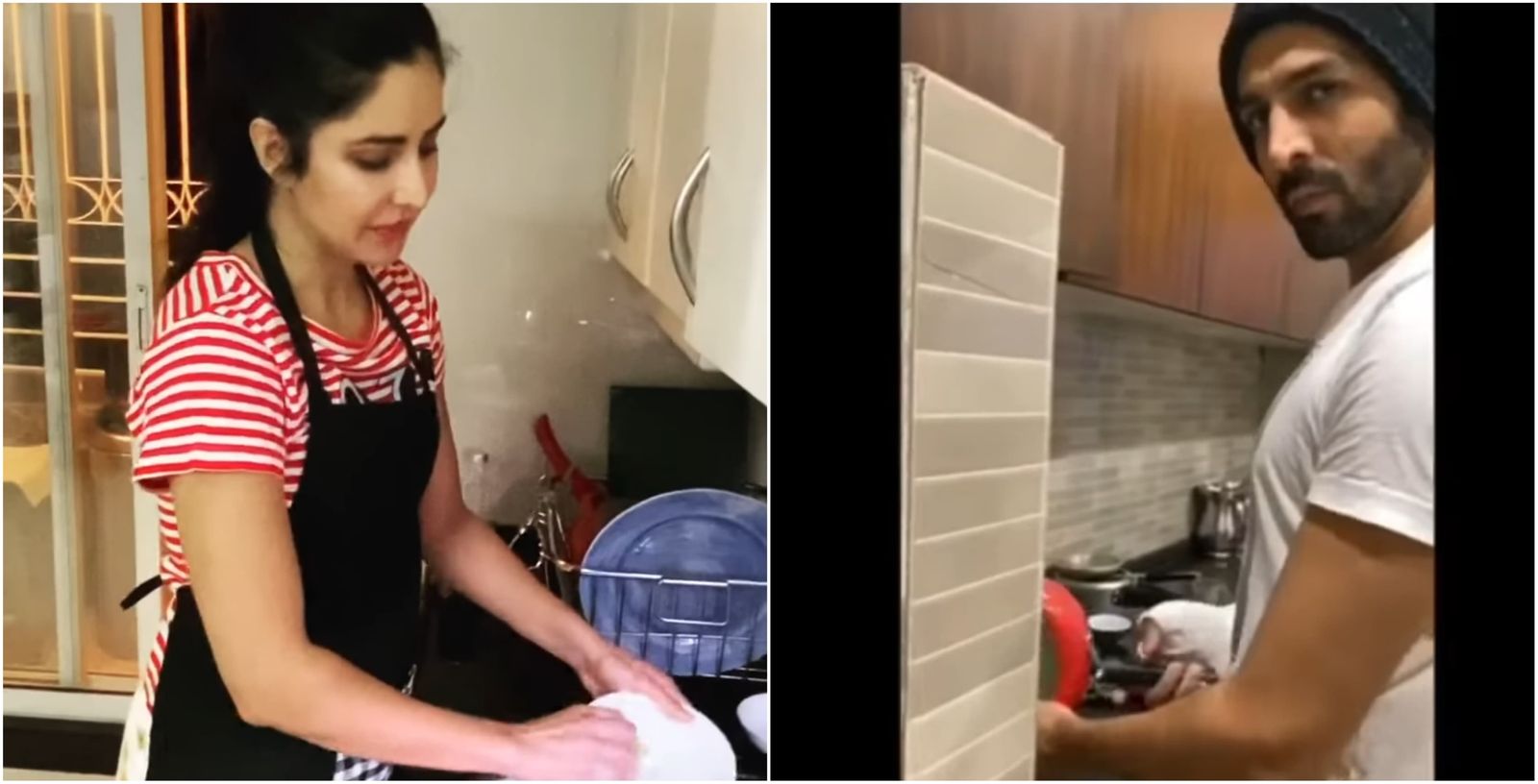 Coronavirus Pandemic: Kartik Aaryan And Katrina Kaif Catch Up On Household Chores During Self-Quarantine; Watch