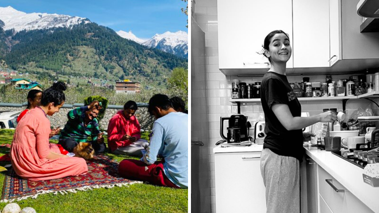 लॉकडाउन: हिमाचल की वादियों में परिवार संग ताश खेल रहीं कगंना; आलिया ने बनाया लजीज केक