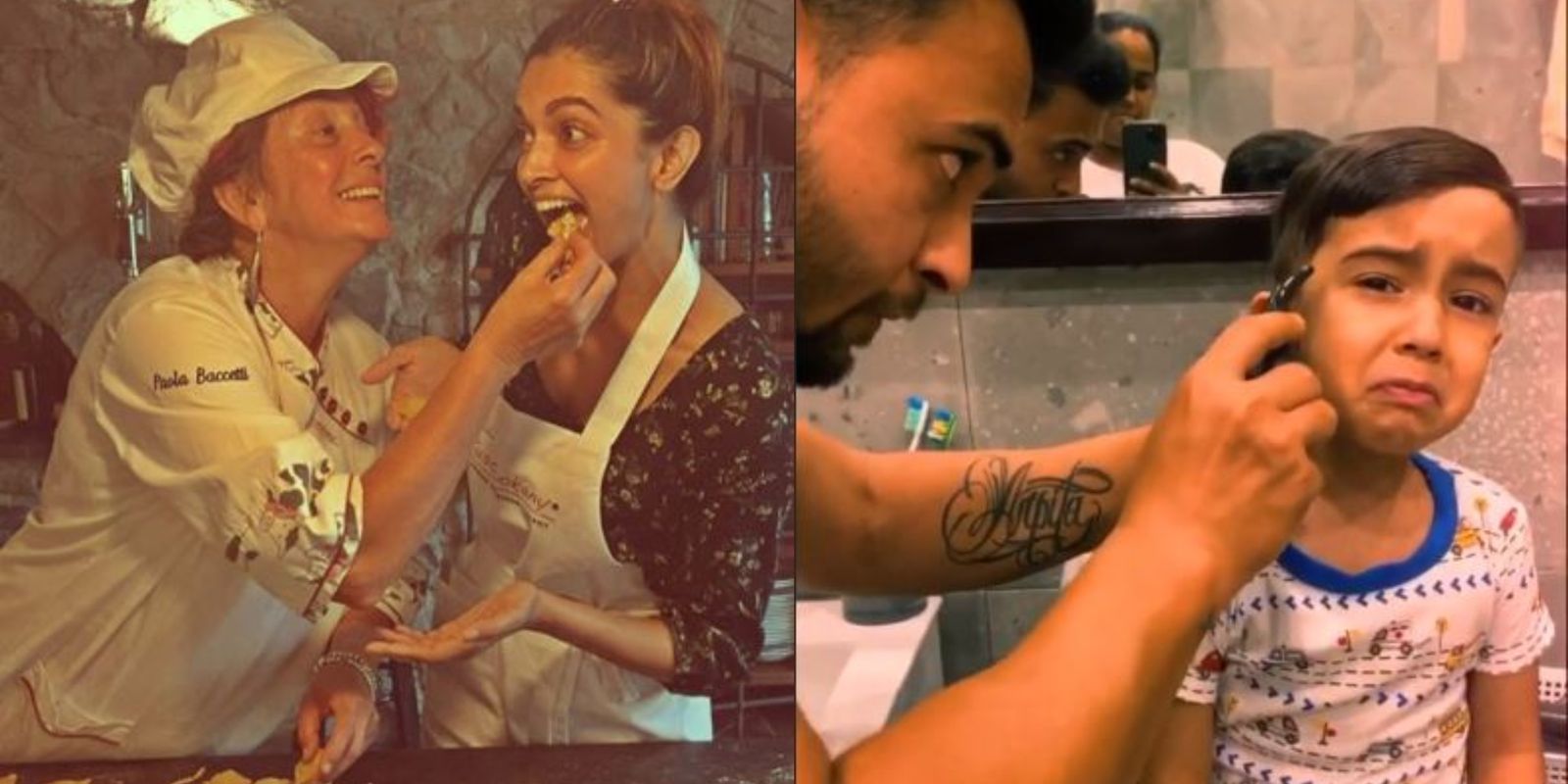 Ranveer Singh Shares Pictures Of Pizza Made By Deepika Padukone, Ahil Sharma Cries As Dad Aayush Gives Him A Haircut