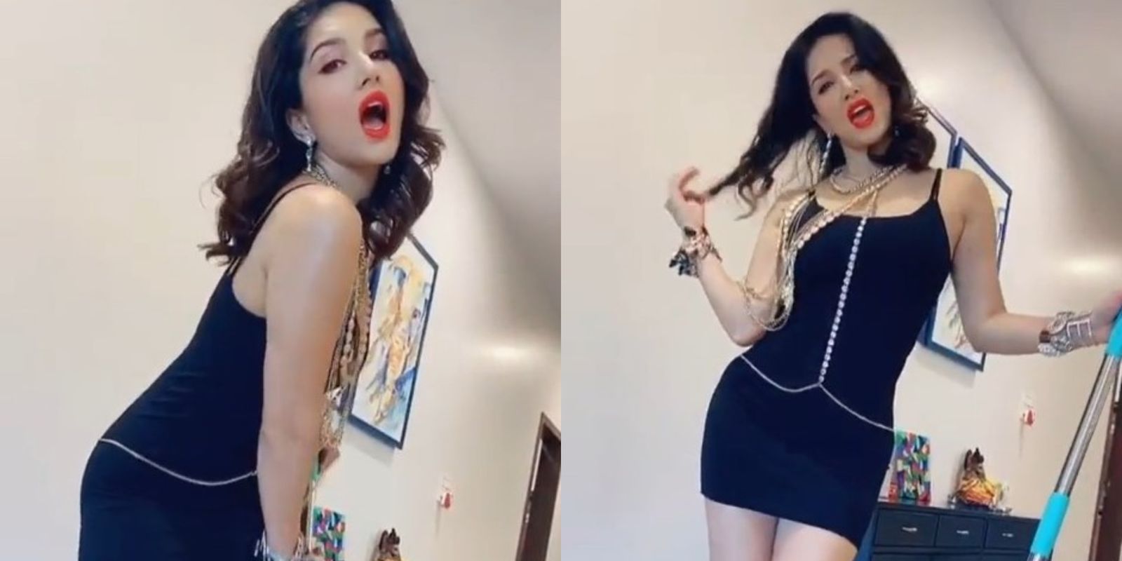 Sunny Leone Dresses Up Like A Diva To Mop The Floor Amid Coronavirus Lockdown; Watch