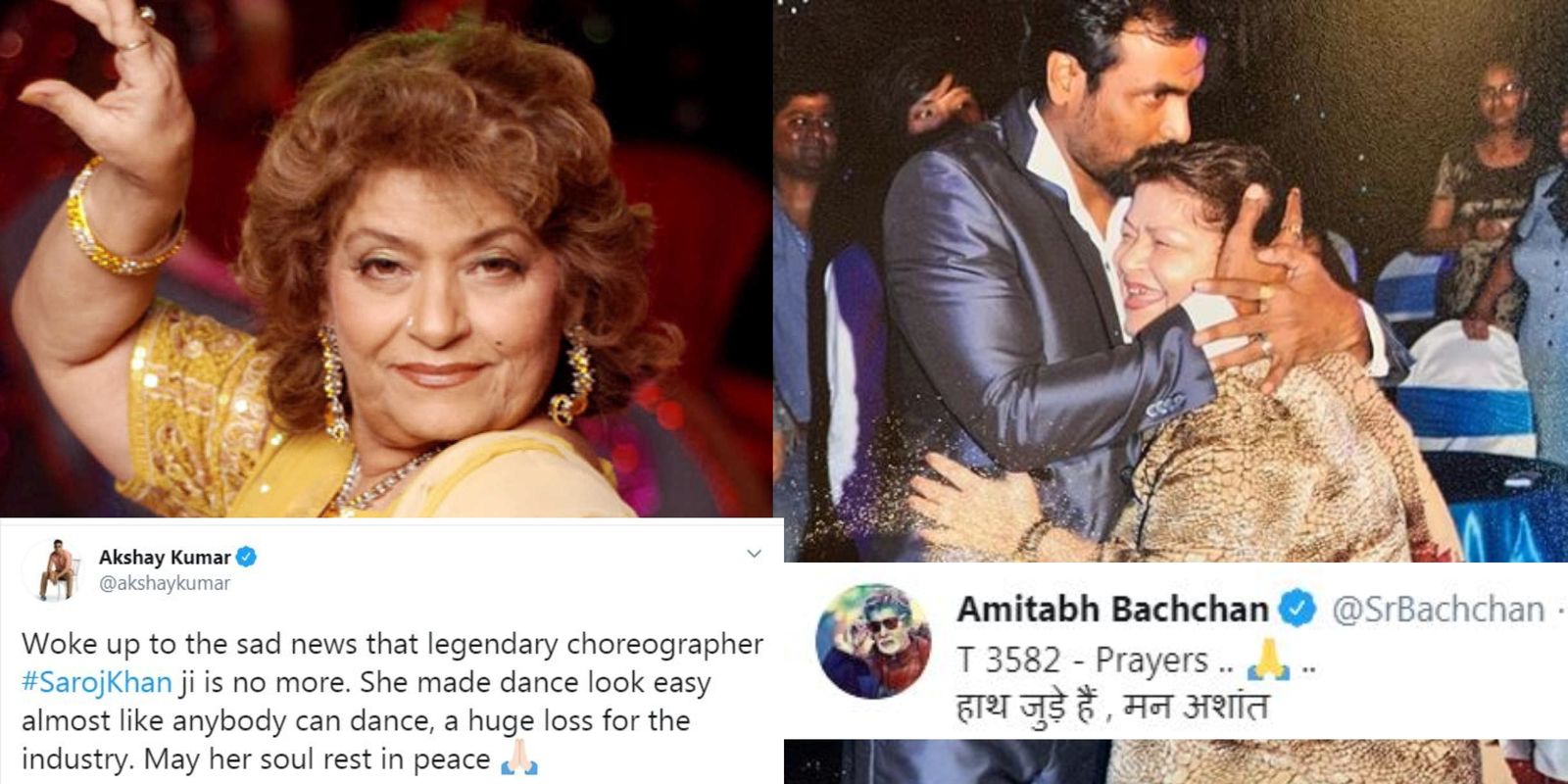 Saroj Khan's Demise: From Amitabh Bachchan To Akshay Kumar, Bollywood Mourns The Death Of Their Favourite 'Masterji'