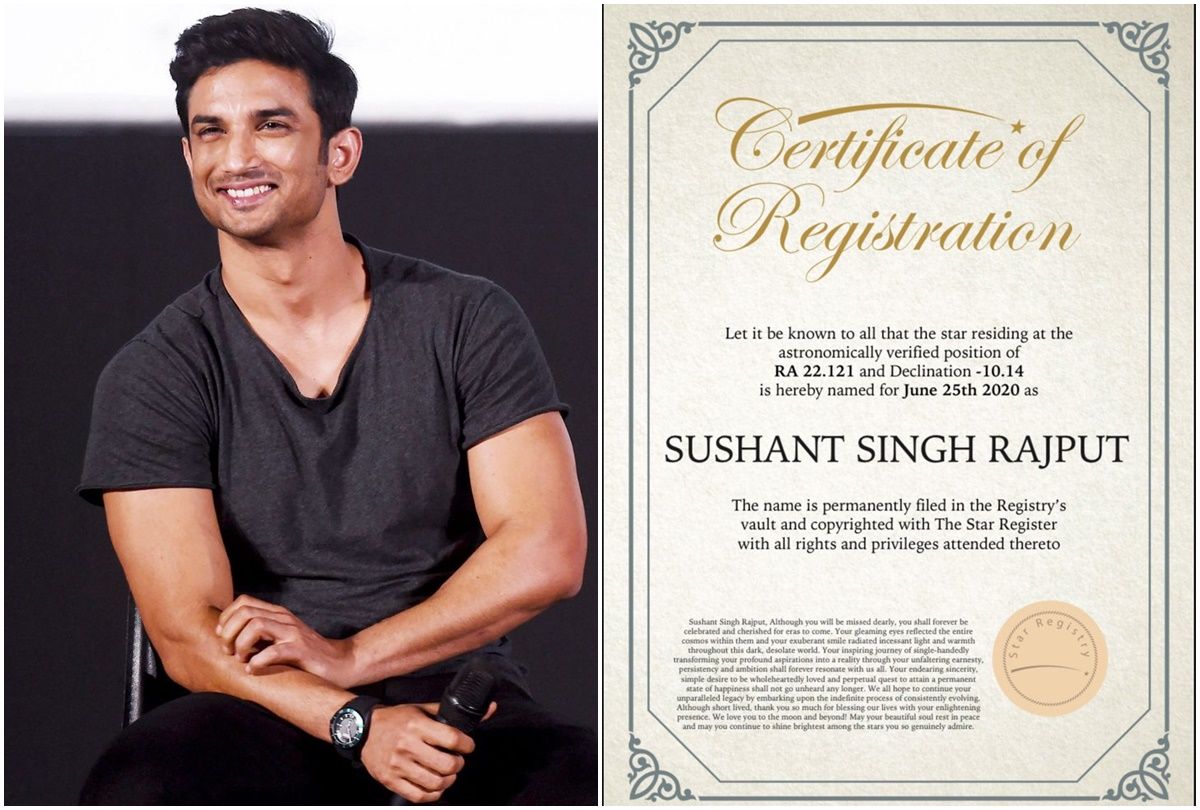 Sushant Singh Rajput's Fan Names A Star After Him, Writes 'You Shall Forever Be Celebrated And Cherished For Eras To Come'