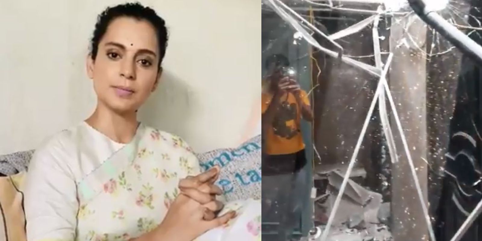 Kangana Ranaut Shares Videos Of Her Demolished Office; Promises To Make A Film On The Plight Of Kashmiri Pandits Under Her Banner
