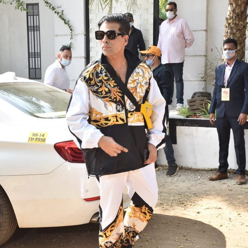 Karan Johar Arrives At Varun-Natasha's Wedding Venue In Style, Actor's Friends Sport Custom Made Tees Saying, 'Team Humpty'