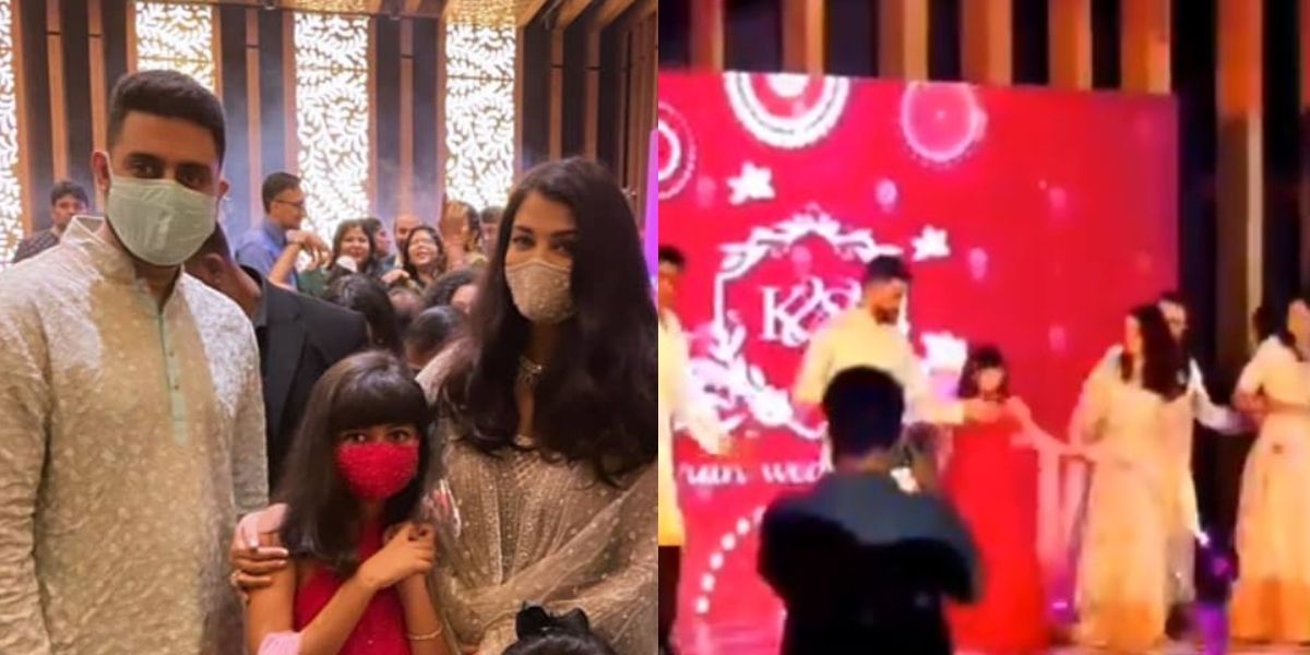 Abhishek Bachchan, Aishwarya Rai & Daughter Aaradhya Nail The Hook Step To Desi Girl Together At A Family Wedding; Watch