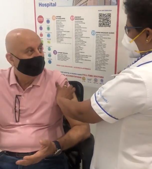 Anupam Kher Takes The COVID-19 Vaccine Shot; Watch Video