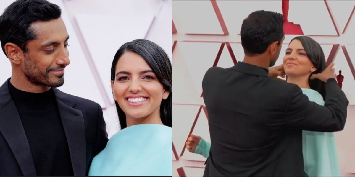 No Oscar But Riz Ahmed Wins Hearts By Fixing Wife Fatima's Hair At The Red Carpet Of The 93rd Academy Awards 