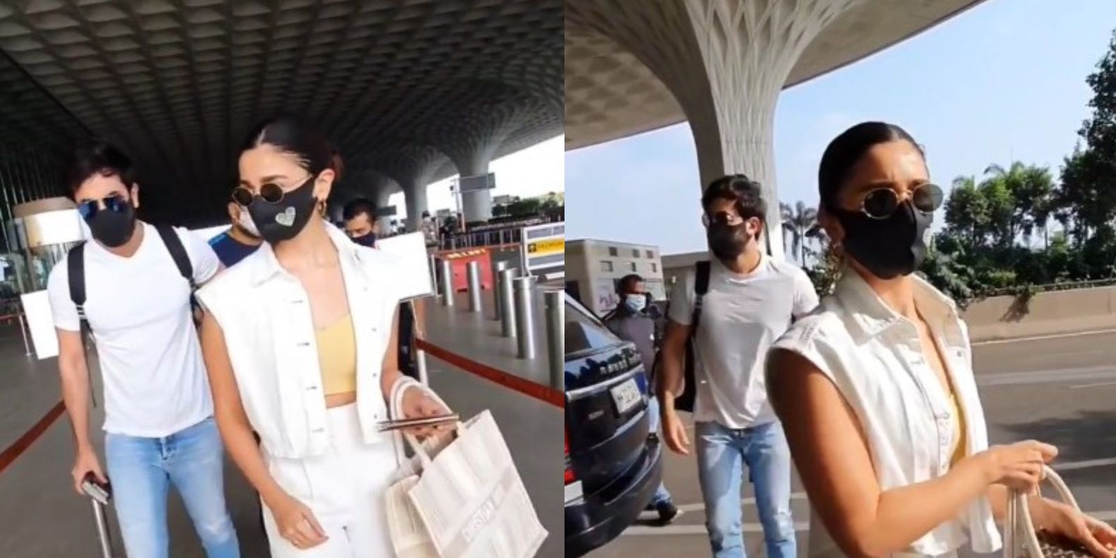 Ranbir Kapoor And Alia Bhatt Head To Maldives Post COVID-19 Recovery; Twin In White At The Airport