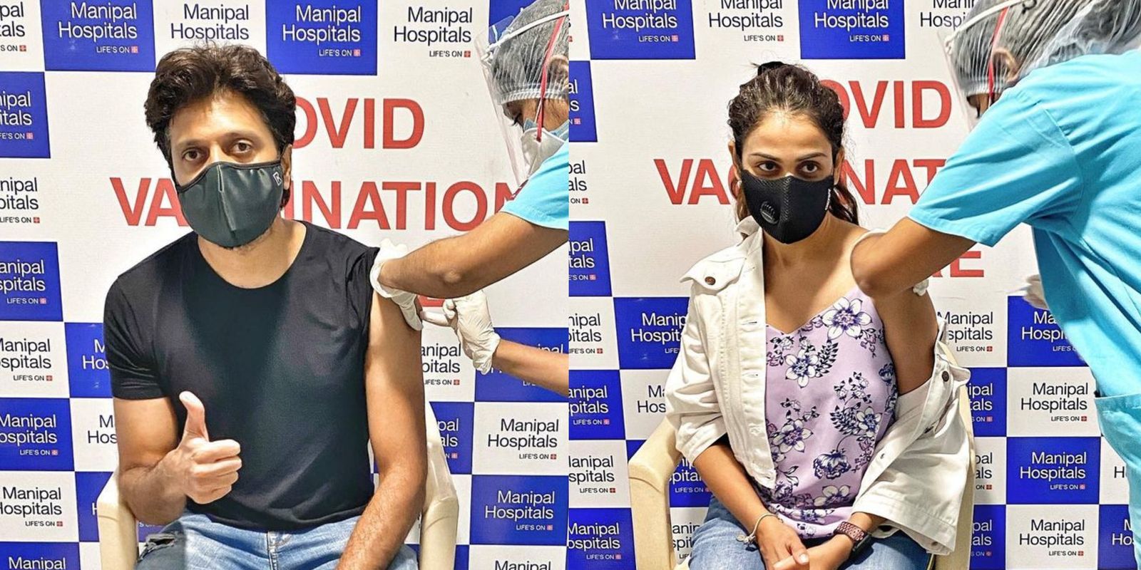 Riteish Deshmukh And Genelia Deshmukh Get Their Dose Of The Coronavirus Vaccine