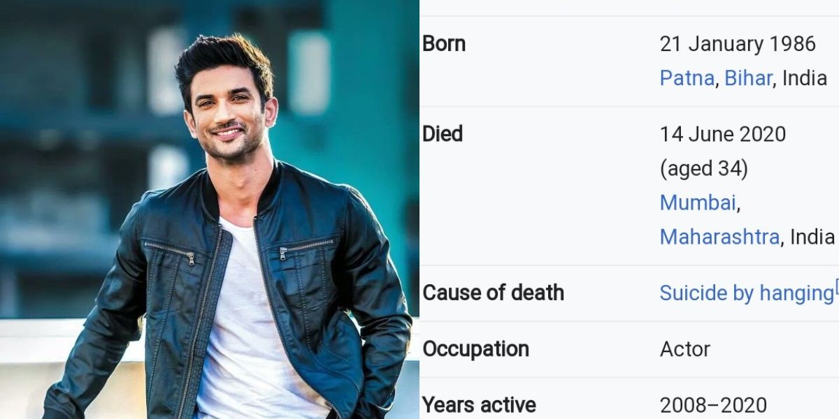 Sushant Singh Rajput's Fans Outraged As Wikipedia Mentions Suicide As His Cause Of Death: 'CBI Is Yet To Conclude The Case'