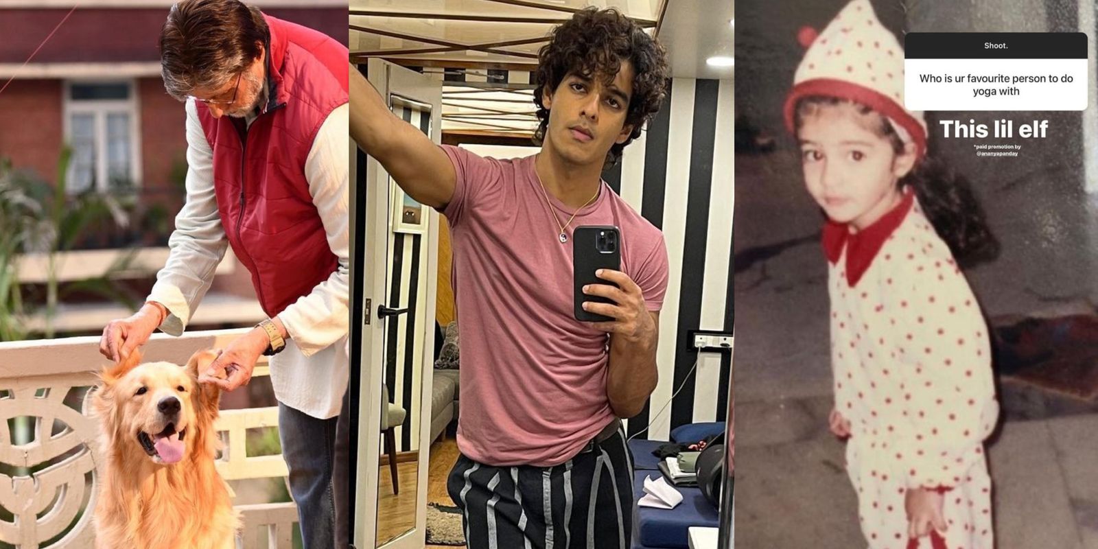 Amitabh Bachchan shares a post featuring his cute co-star; Ishaan Khatter reveals his favorite yoga buddy