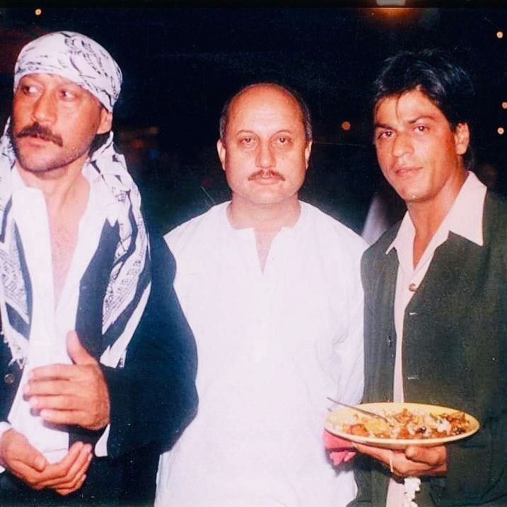 Anupam Kher shares throwback snap featuring Shah Rukh Khan and Jackie Shroff from his album of memories