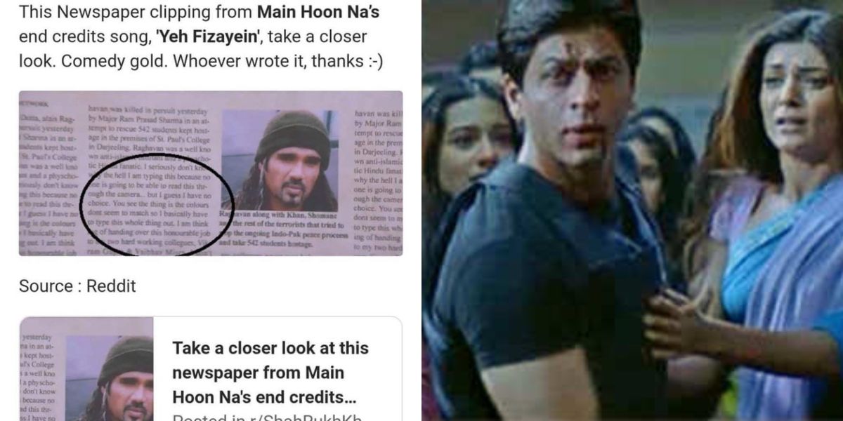 Hilarious rant concealed as a newspaper report in Shah Rukh Khan's Main Hoon Na end credit scenes now viral; Check it out