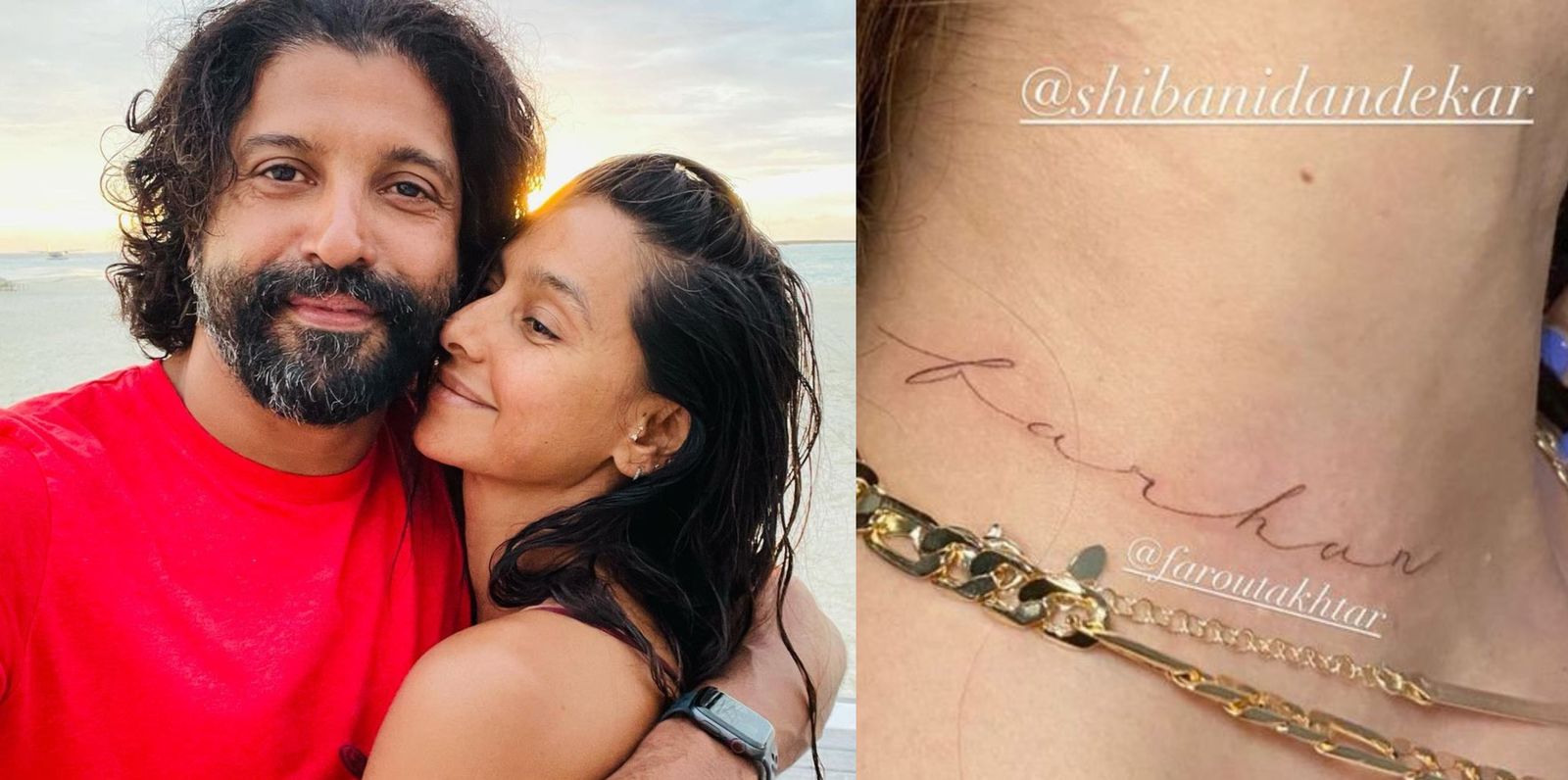 Shibani Dandekar gets boyfriend Farhan Akhtar's name tattooed on the neck on her birthday