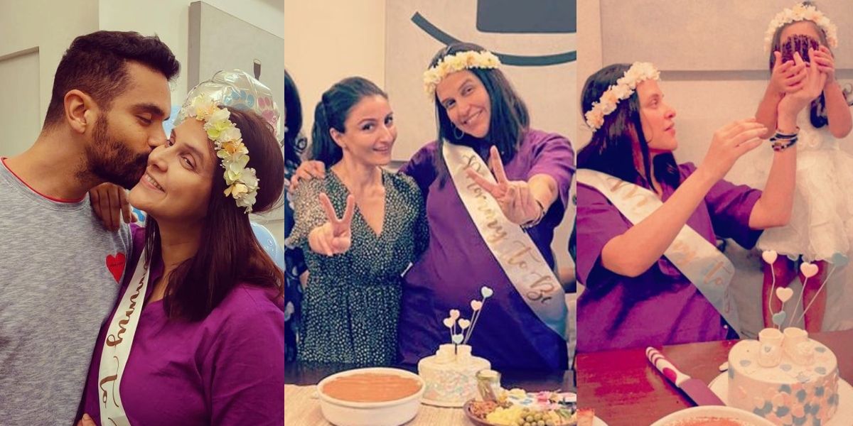 Neha Dhupia gets a surprise baby shower from Soha Ali Khan and other friends, see pics...