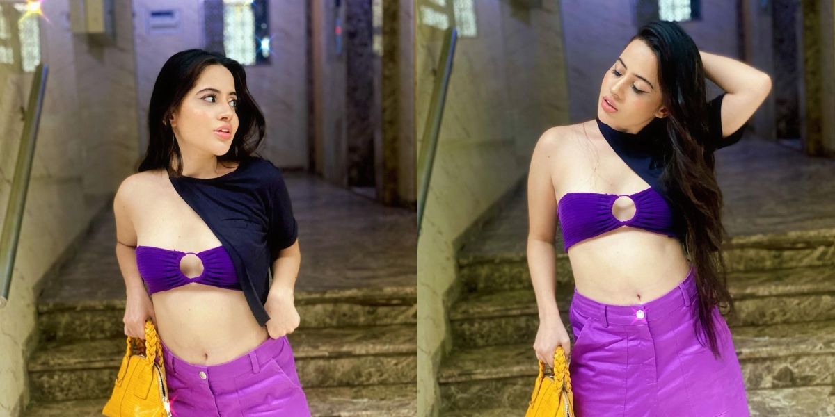Urfi steps out wearing a tube top made from socks and a cut up tee, gets trolled again: 'She is fashion disaster queen'