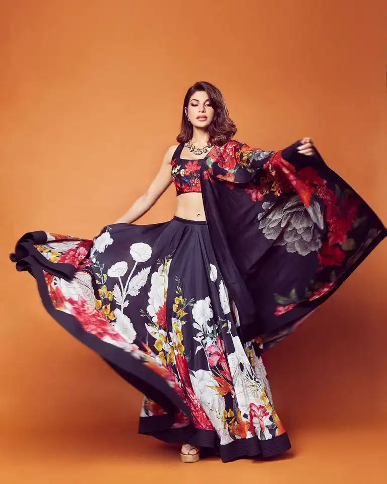 Jacqueline Fernandez looks ethereal in a floral lehenga during Bhoot Police promotions 