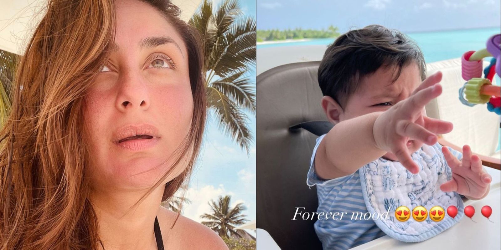 Kareena Kapoor Khan shares a glimpse of her and son Jeh’s moods during their beach vacation