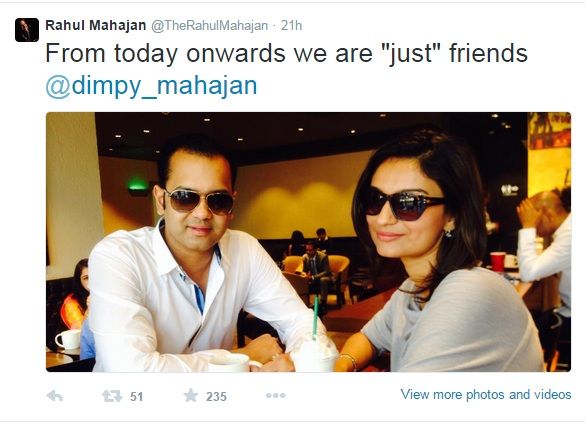 Mahajan Tweets - 'Dimpy and I are Just Friends' 