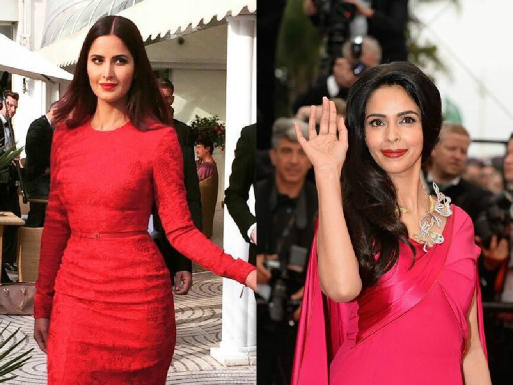 Katrina And Mallika Looked Average At The Cannes Red Carpet