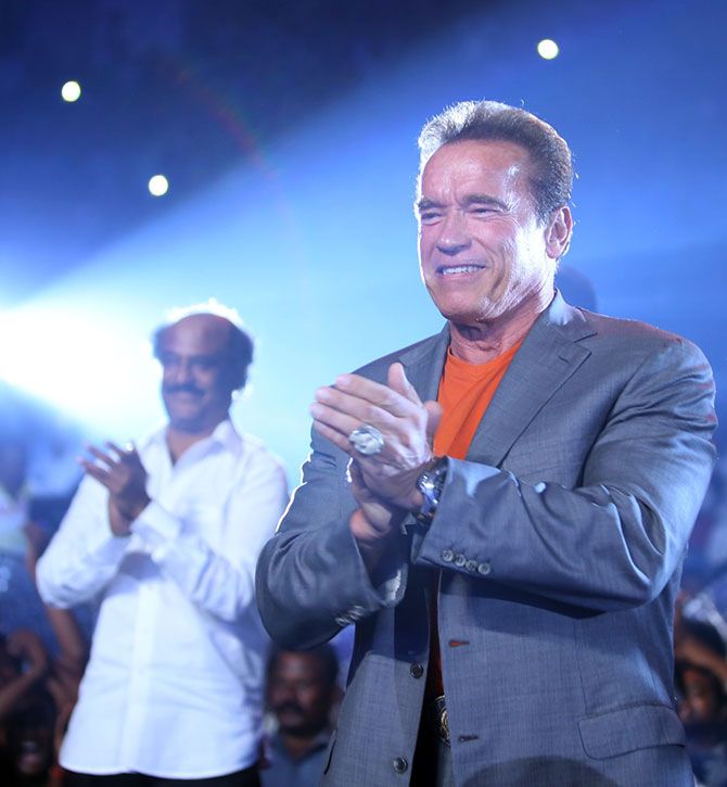 Rajinikanth Up Against Arnold Schwarzenegger