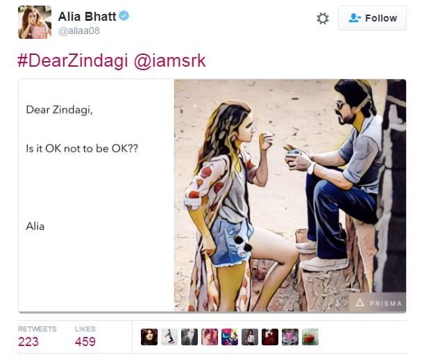 Alia Bhatt Reveals First Look of Dear Zindagi With Shah Rukh Khan