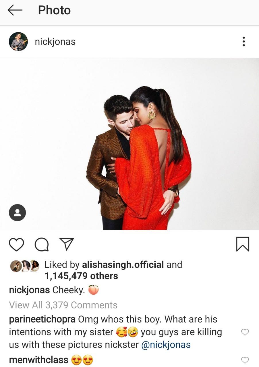  Nick Jonas, Priyanka Chopra Share A Naughty Photo, Parineeti Chopra Asks 'What Are His Intentions With My Sister'