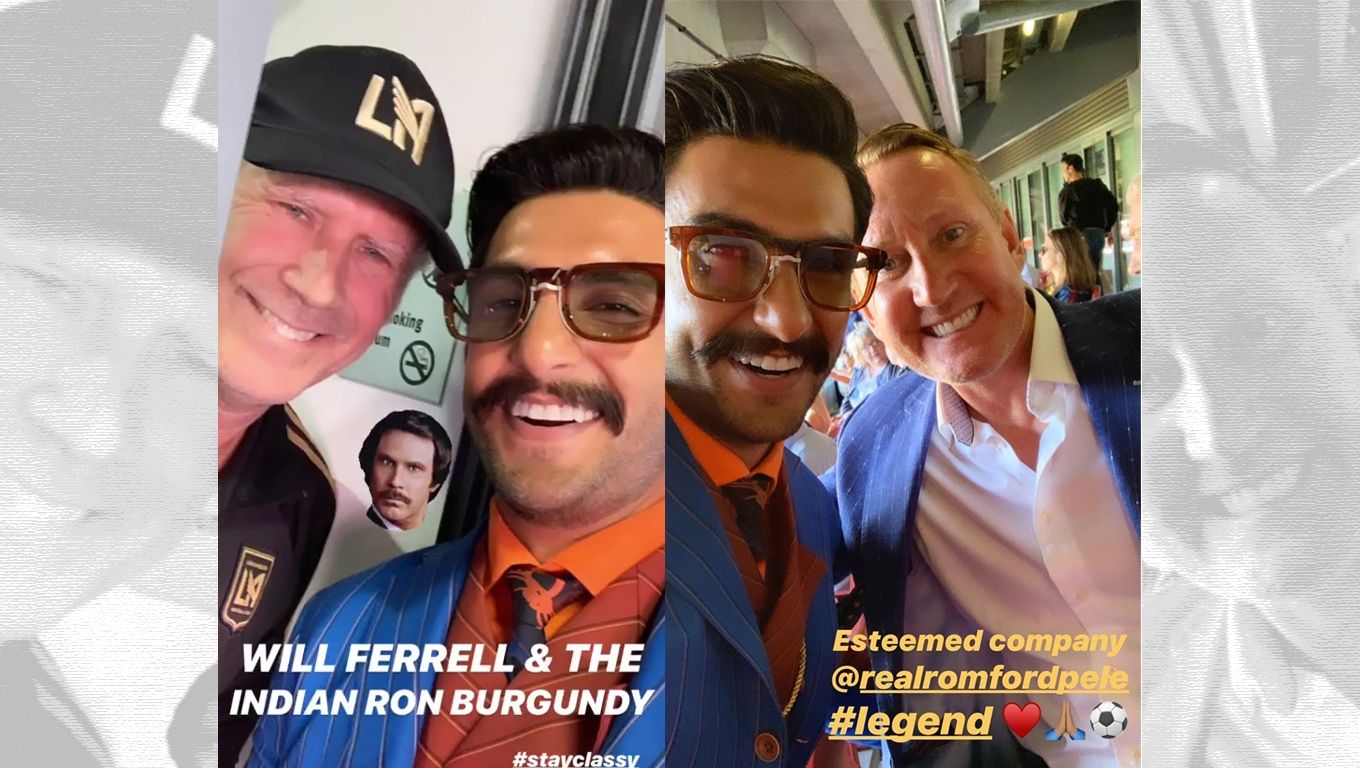 Ranveer Singh Gets Clicked With Hollywood Actor Will Ferrell And Former Arsenal Footballer Ray Parlour