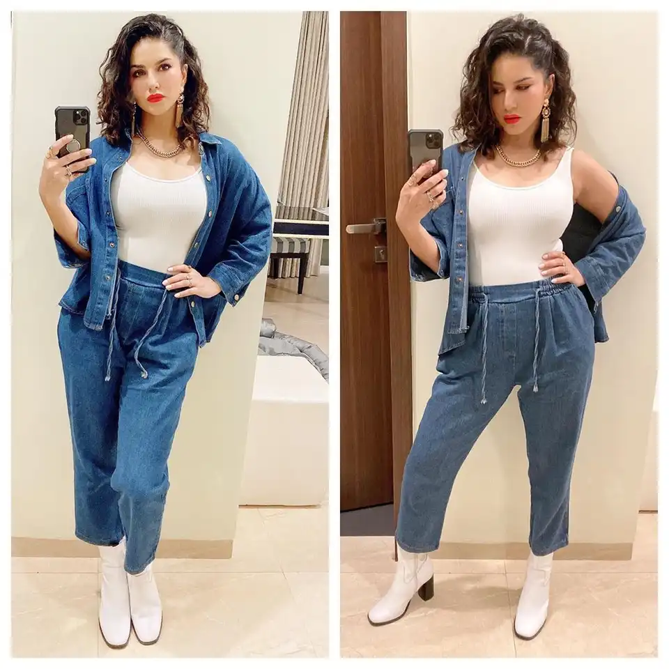 Sunny Leone Is Serving Us Some Denim On Denim Goodness And We Are Digging