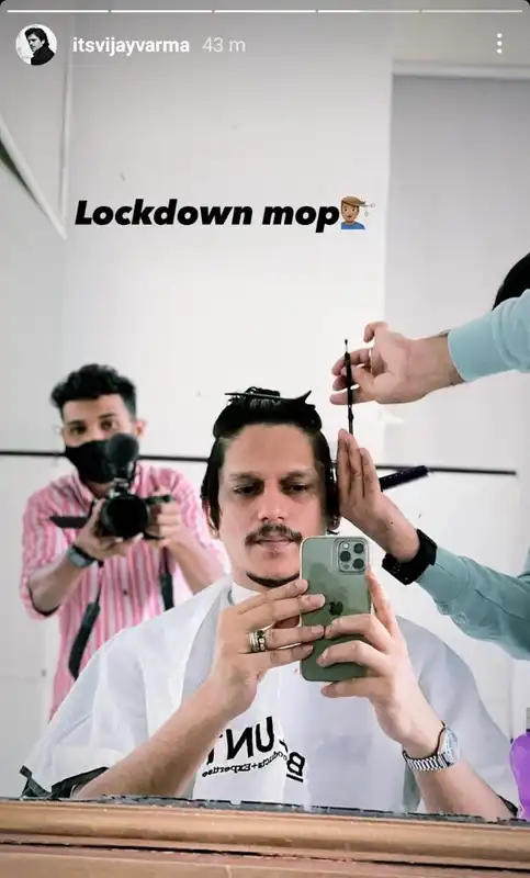 Vijay Varma finally gets a 'lockdown mop', and we wonder what's cooking