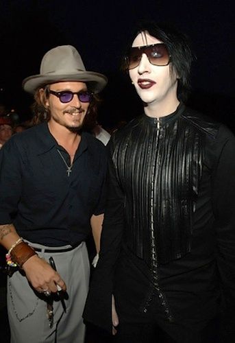 Johnny Depp and Marilyn Manson rock on