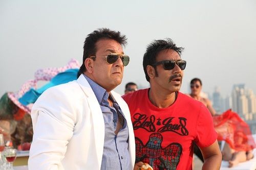 Sanjay Dutt surprises Ajay Devgan on Himmatwala sets